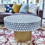 Mother of Pearl Black Round Coffee Table